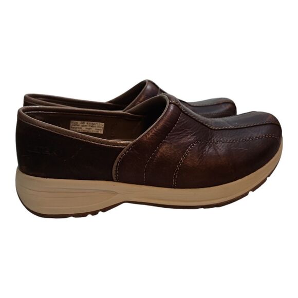 Dansko Shaina Brown Leather Clogs Comfort Non-Slip Size 38/7.5 - Picture 3 of 10